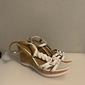 Brand new comfortable white wedges